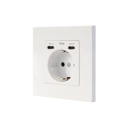 Nanocavo Rosetta Base presa a muro da incasso tipo Schuko - 2xUSB-C PD - 3