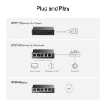 Mercusys MS105GS-M2 Switch 5 porte 2,5 Gigabit - Multi-Gigabit 10/100/1000/2500 - Auto-negoziazione - Colore nero - immagine 4
