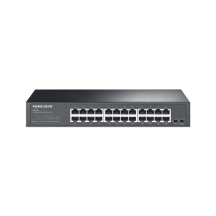 Mercusys MS124GS Switch 24 porte Gigabit RJ45 10/100/1000Mbps con auto-negoziazione - Plug & Play - Montaggio su scrivania o rack - Colore nero