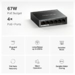 Mercusys MS106P Switch 6 porte RJ45 10/100Mbps - 4 porte PoE+ - Colore nero - immagine 4