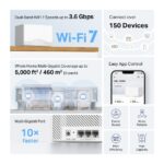 Mercusys Halo H25BE Confezione da 2 unità Sistema Wi-Fi Mesh 7 BE3600 - Copertura fino a 460 m2 - Velocità fino a 3600 Mbps - Colore bianco - immagine 3