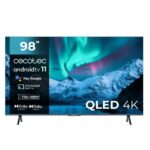 Cecotec V3+ Series VQU30098+ Smart TV da 98" QLED 4K UHD HDR - 120Hz - USB PVR - Processore Cortex A55 - Audio Dolby - WiFi - Android TV 11 - HDMI 2.1 - Chromecast - Bluetooth - Vesa - Colore Nero
