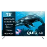 Cecotec V3+ Series VQU30075+ Smart TV da 75" QLED 4K UHD HDR - 120Hz - USB PVR - Processore Cortex A55 - Audio Dolby - WiFi - Android TV 11 - HDMI 2.1 - Chromecast - Bluetooth - Vesa - Colore Nero
