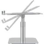 Fellowes Alumia Rialzo per laptop da tavolo fino a 15" - Regolazione dell'altezza tra 15 e 30 cm - Piattaforma con inclinazione regolabile - Realizzato in alluminio - Colore argento - immagine 3