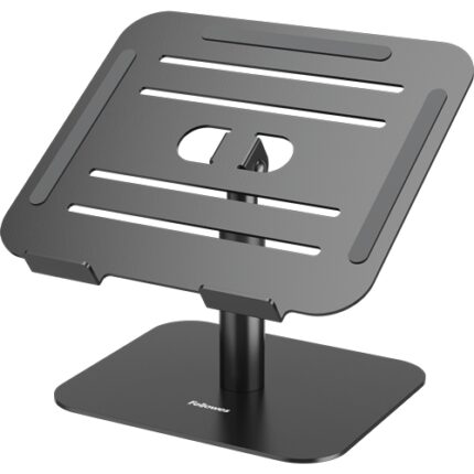 Fellowes Alumia Rialzo per laptop da tavolo fino a 15" - Regolazione dell'altezza tra 15 e 30 cm - Piattaforma con inclinazione regolabile - Realizzato in alluminio - Colore nero