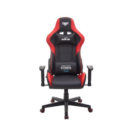 Cromad Serie Demon Lord Sedia Gaming - Struttura robusta - Pelle sintetica di alta qualità - Altezza regolabile con pistone a gas classe 2 - Schienale reclinabile - Cuscino lombare e cervicale - Braccioli regolabili - Colore nero/rosso
