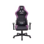 Cromad Serie Demon Lord Sedia Gaming - Struttura robusta - Pelle sintetica di alta qualità - Altezza regolabile con pistone a gas classe 2 - Schienale reclinabile - Cuscino lombare e cervicale - Braccioli regolabili - Colore nero/viola