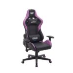 Cromad Serie Demon Lord Sedia Gaming - Struttura robusta - Pelle sintetica di alta qualità - Altezza regolabile con pistone a gas classe 2 - Schienale reclinabile - Cuscino lombare e cervicale - Braccioli regolabili - Colore nero/viola - immagine 2