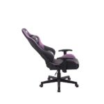 Cromad Serie Demon Lord Sedia Gaming - Struttura robusta - Pelle sintetica di alta qualità - Altezza regolabile con pistone a gas classe 2 - Schienale reclinabile - Cuscino lombare e cervicale - Braccioli regolabili - Colore nero/viola - immagine 4