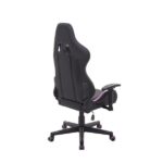Cromad Serie Demon Lord Sedia Gaming - Struttura robusta - Pelle sintetica di alta qualità - Altezza regolabile con pistone a gas classe 2 - Schienale reclinabile - Cuscino lombare e cervicale - Braccioli regolabili - Colore nero/viola - immagine 5