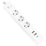 Xiaomi 20W Power Strip Presa multipla con interruttore - 3 prese Schuko - 2 porte USB C 20W + 1 USB A - Ricarica rapida 20W - Materiale ignifugo 750°C - Protezione bambini - Cavo 1