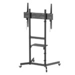 Cromad Supporto da pavimento con ruote per TV 55"-100" - Blocco ruote - Vassoio multiuso - Peso max 70 kg - VESA 800X600 mm - immagine 4