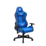 Cromad Serie Fenrir Sedia da gioco RGB - Struttura robusta - Pelle sintetica di alta qualità - Altezza regolabile con pistone a gas di classe 2 - Schienale reclinabile - Cuscino lombare e cervicale - Braccioli regolabili - Colore blu - immagine 2