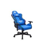 Cromad Serie Fenrir Sedia da gioco RGB - Struttura robusta - Pelle sintetica di alta qualità - Altezza regolabile con pistone a gas di classe 2 - Schienale reclinabile - Cuscino lombare e cervicale - Braccioli regolabili - Colore blu - immagine 3