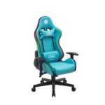 Cromad Serie Fenrir Sedia da gioco RGB - Struttura robusta - Pelle sintetica di alta qualità - Altezza regolabile con pistone a gas di classe 2 - Schienale reclinabile - Cuscino lombare e cervicale - Braccioli regolabili - Colore verde - immagine 2