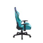 Cromad Serie Fenrir Sedia da gioco RGB - Struttura robusta - Pelle sintetica di alta qualità - Altezza regolabile con pistone a gas di classe 2 - Schienale reclinabile - Cuscino lombare e cervicale - Braccioli regolabili - Colore verde - immagine 5