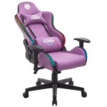 Cromad Serie Fenrir Sedia Gaming RGB - Struttura robusta - Pelle sintetica di alta qualità - Altezza regolabile con pistone a gas classe 2 - Schienale reclinabile - Cuscino lombare e cervicale - Braccioli regolabili - Colore viola - immagine 3