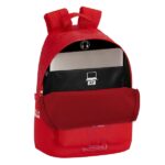 Safta Real Sporting de Gijon Corporativa Zaino per laptop fino a 14,1" - Tasca per tablet - Doppia maniglia - Spallacci ergonomici - Schienale traspirante - 20 L - 410 x 310 x 160 mm - Colore rosso - immagine 3