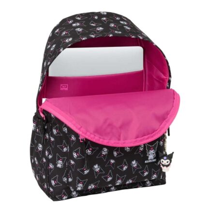 1" - Interno imbottito - Tasca frontale - Portabottiglie - Doppia maniglia - Spallacci ergonomici - Maniglia superiore - 310x130x430 mm - Colore nero e rosa