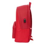 Safta Sevilla FC Zaino per laptop fino a 15,6" - Antifurto - Connettore USB - Base imbottita - Tasca frontale - Doppia maniglia - Spallacci ergonomici - 310x180x440mm - Colore rosso - immagine 3