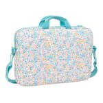 6" - Interno imbottito - Materiale riciclato - Tracolla regolabile - Manici - Doppia maniglia - 4L - 400x40x270mm - Colore azzurro