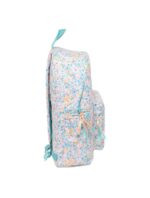 Safta Moos Fiori Zaino per laptop fino a 14,1" - Tasca frontale - Portabottiglie - Doppia maniglia - Spallacci ergonomici - Maniglia superiore - 310x130x430mm - Colore rosa pastello - immagine 3