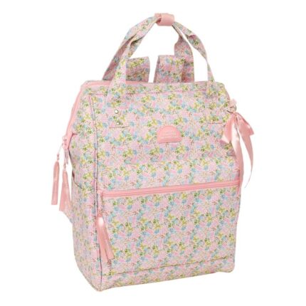 Safta VMB Zaino per laptop fino a 13" - Interno imbottito - Tasca con cerniera - Manici superiori - Spallacci ergonomici - Doppia maniglia - Leggero e resistente - 270x190x400 mm - Colore rosa