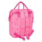 Safta Benetton Heart Zaino per laptop fino a 13" - Interno imbottito - Tasca con cerniera - Manici superiori - Spallacci ergonomici - Doppia maniglia - 270x190x400mm - Colore rosa - immagine 2