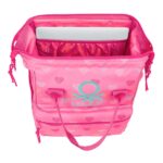 Safta Benetton Heart Zaino per laptop fino a 13" - Interno imbottito - Tasca con cerniera - Manici superiori - Spallacci ergonomici - Doppia maniglia - 270x190x400mm - Colore rosa - immagine 4