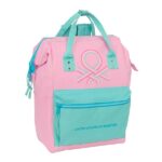 Safta Benetton Dolce Zaino per laptop fino a 13" - Tasca con cerniera - Manici superiori - Scomparti multipli - Doppia maniglia - 270x190x400 mm - Colore rosa pastello