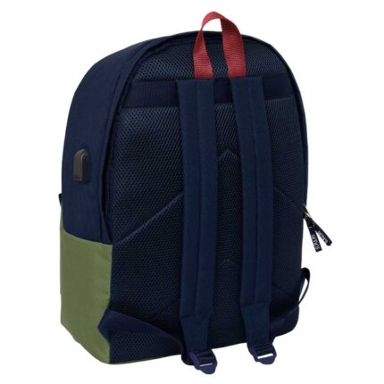 6" - Connettore USB - Base imbottita - Doppia maniglia - Spallacci ergonomici - Maniglia superiore - 310x180x440mm - Colore verde scuro