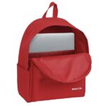 Safta Zaino per laptop fino a 14,1" - 19,85 L - Spallacci imbottiti - Base imbottita - Doppia maniglia - Maniglia superiore - Tasca frontale - Tasche laterali - 310 x 160 x 400 mm - Colore rosso - immagine 5