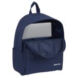 Safta Zaino per laptop fino a 14,1" - Interno imbottito - Cinghie imbottite - Doppia cerniera - Maniglia superiore - 19,85 L - 310x160x400 mm - Colore blu navy - immagine 5