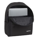 Safta Zaino per laptop fino a 14,1" - Interno imbottito - Tasche laterali - Doppia maniglia - Maniglia superiore - 19,85 L - 310x160x400 mm - Colore nero - immagine 5