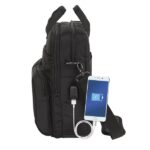 6" - Tasche frontali - Connettore USB - Tracolla regolabile - Manici rivestiti - Colore nero