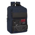 Safta Business Zaino per laptop fino a 15,6" - Connettore USB - Portabottiglie - Doppia maniglia - Compatibile con valigia - Spallacci traspiranti - 310x130x440mm - Colore blu navy - immagine 5