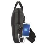 Safta Business Borsa per laptop fino a 15,6" - Connettore USB - Tasca posteriore nascosta - Tracolla regolabile - Manici rivestiti - Cinghia per valigie - 410x90x330mm - Colore grigio scuro - immagine 3