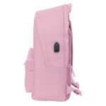 Safta Munich Basicos Zaino per laptop fino a 15,6" - Antifurto - Tasca frontale - Connettore USB - Base imbottita - Spallacci ergonomici - Maniglia superiore - 310x180x440mm - Colore rosa - immagine 3