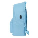 Safta Munich Basicos Zaino per laptop fino a 15,6" - Alloggiamento antifurto - Connettore USB - Base imbottita - Tasca frontale - Spallacci ergonomici - 310x180x440mm - Colore azzurro - immagine 3