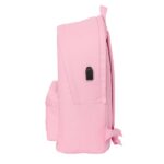 Safta Real Madrid Zaino da ragazza per laptop fino a 15,6" - Antifurto - Connettore USB - Base imbottita - Tasca frontale - Spallacci ergonomici - Maniglia superiore - 310x180x440mm - Colore rosa - immagine 3