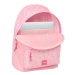 1" - Tasca per tablet - Doppia maniglia - Spallacci ergonomici - Schienale imbottito - Manici rivestiti - 310x160x410 mm - Colore rosa