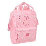 Safta Miffy Flores Zaino per laptop fino a 13" - Manici superiori - Tasca frontale - Doppia maniglia con cerniera - Spallacci ergonomici - 270x190x400mm - Colore rosa