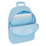 Safta Kappa Basics Celeste Zaino per laptop fino a 14,1" - Tasca per tablet - Doppia maniglia - Spallacci ergonomici - Schienale traspirante - 20 L - 310x160x410 mm - Colore azzurro - immagine 4