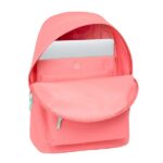 Safta Benetton Basics Zaino per laptop fino a 14,1" - Tasca per tablet - Cinghia per chiavi - Tasca posteriore - Doppia maniglia - Manico rivestito - 20 L - 310x160x410 mm - Colore corallo - immagine 4