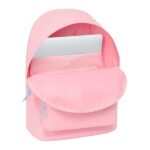 Safta Benetton Basics Zaino per laptop fino a 14,1" - Tasca per tablet - Tasca posteriore - Doppia maniglia - Maniglia superiore - 20 L - 310x160x410 mm - Colore rosa pastello - immagine 4