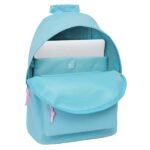 Safta Benetton Basics Celeste Zaino per laptop fino a 14,1" - Tasca per tablet - Doppia maniglia - Spallacci ergonomici - Schienale traspirante - 310x160x410mm - Colore azzurro - immagine 4
