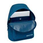 Safta Benetton Basics Marino Zaino per laptop fino a 14,1" - Tasca per tablet - Doppia maniglia - Spallacci ergonomici - Schiena traspirante - 20 L - 310 x 160 x 410 mm - Colore blu scuro - immagine 4