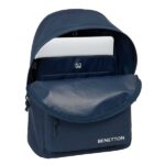 Safta Benetton Basics Antracite Zaino per laptop fino a 14,1" - Interno imbottito - Tasca per tablet - Doppia maniglia - Ergonomico - Manico rivestito - 20 L - 310x160x410 mm - Colore blu navy - immagine 4