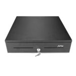 AVPos CASH-U285 Cassetto portamonete automatico da 41 cm - 5 posizioni per banconote - 8 posizioni per monete - RJ11 - Acciaio ad alta resistenza - Colore nero