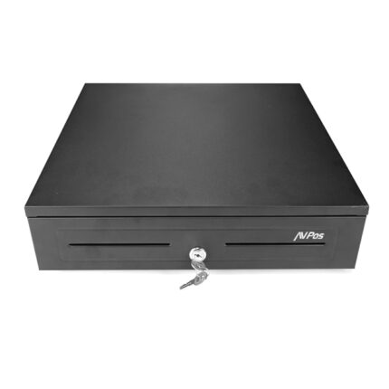 AVPos CASH-U285 Cassetto portamonete automatico da 41 cm - 5 posizioni per banconote - 8 posizioni per monete - RJ11 - Acciaio ad alta resistenza - Colore nero